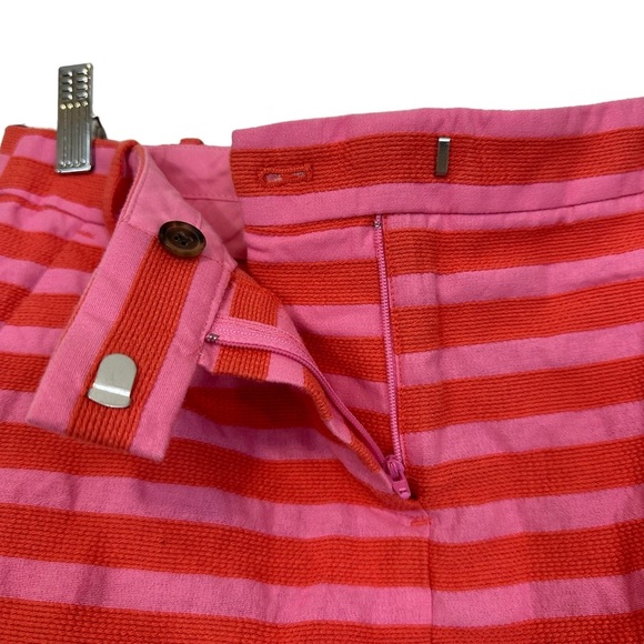 J Crew Factory Striped Mini Skirt Pink Orange 2 - Picture 6 of 15